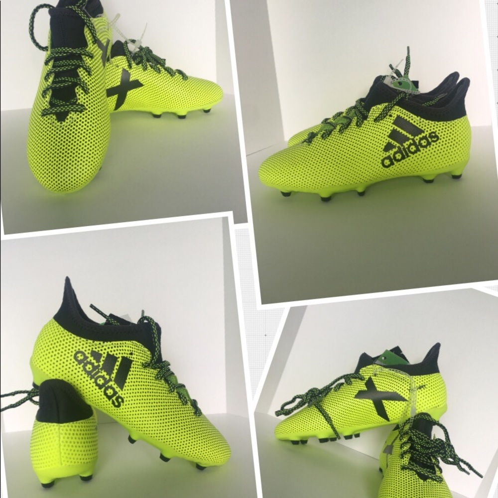 NEW Adidas Soccer Cleats Yellow X 17.4 FG J Sz 1.5